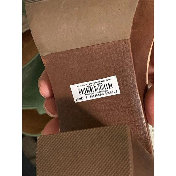 Torrid Woodgrain Floral Platform Heel Sandal 9 WIDE Width Vegan Feminine Cottage - Picture 10 of 11